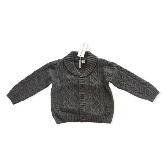 NWT Janie and Jack Gray Cable Knit Cardigan - Picture 1 of 4